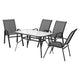 Gardeon 5PC Outdoor Dining Set Table and Chairs Patio Furniture Bistro Set Garden Grey | Outdoorium