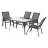 Gardeon 5PC Outdoor Dining Set Table and Chairs Patio Furniture Bistro Set Garden Grey | Outdoorium