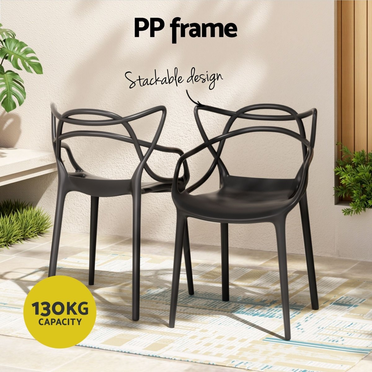 Gardeon 5PCS Outdoor Dining Set Table and Chairs Garden Patio Furniture Entwine Black | Furniture > Outdoor > Outdoor Dining Sets