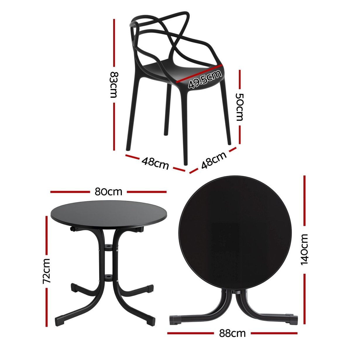 Gardeon 5PCS Outdoor Dining Set Table and Chairs Garden Patio Furniture Entwine Black | Furniture > Outdoor > Outdoor Dining Sets