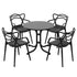 Gardeon 5PCS Outdoor Dining Set Table and Chairs Garden Patio Furniture Entwine Black | Furniture > Outdoor > Outdoor Dining Sets