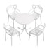 Gardeon 5PCS Outdoor Dining Set Table and Chairs Garden Patio Furniture Entwine White | Furniture > Outdoor > Outdoor Dining Sets
