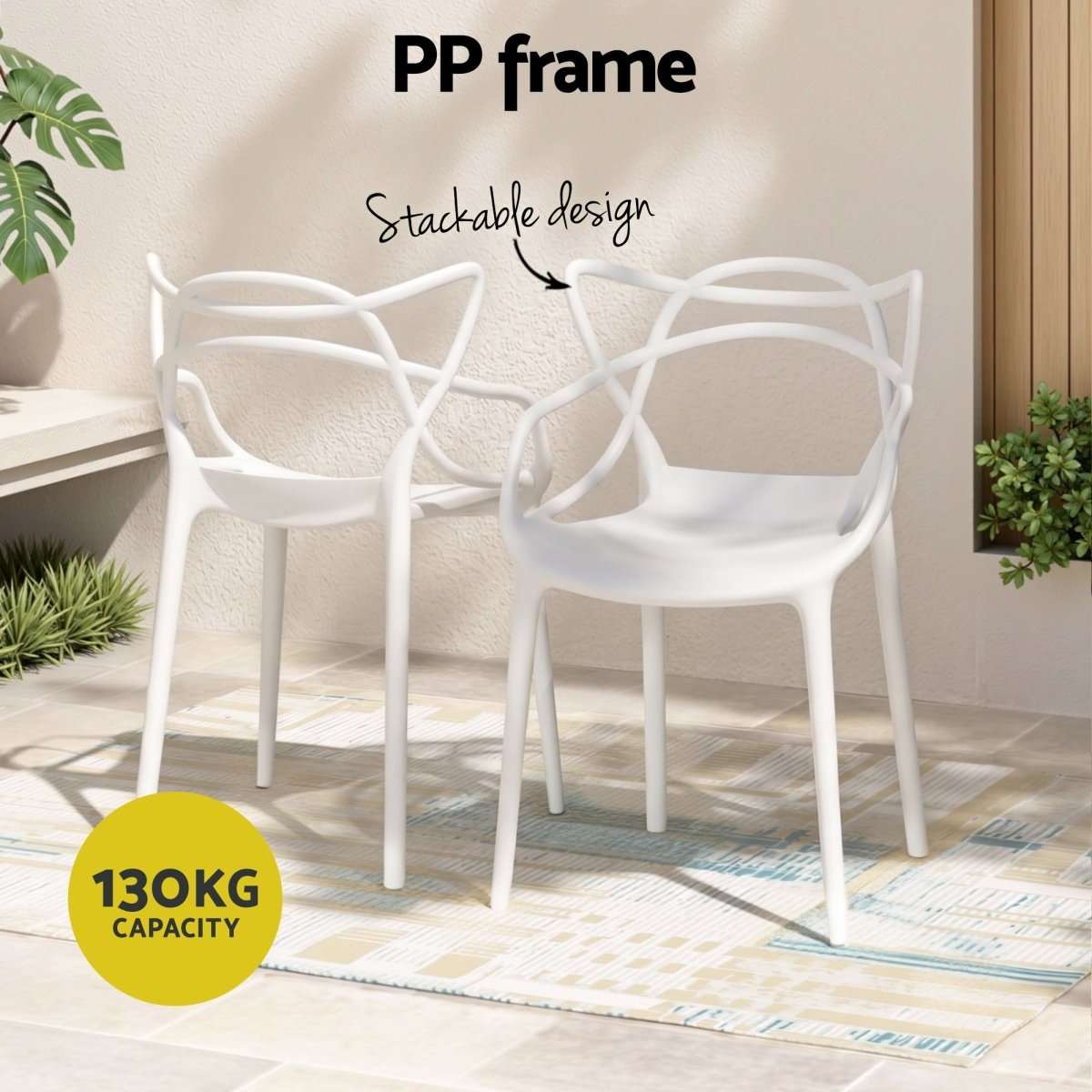 Gardeon 5PCS Outdoor Dining Set Table and Chairs Garden Patio Furniture Entwine White | Furniture > Outdoor > Outdoor Dining Sets