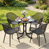 Gardeon 5PCS Outdoor Dining Set Table and Chairs Patio Furniture Garden Diamond Black | Furniture > Outdoor > Outdoor Dining Sets