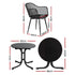 Gardeon 5PCS Outdoor Dining Set Table and Chairs Patio Furniture Garden Diamond Black | Furniture > Outdoor > Outdoor Dining Sets