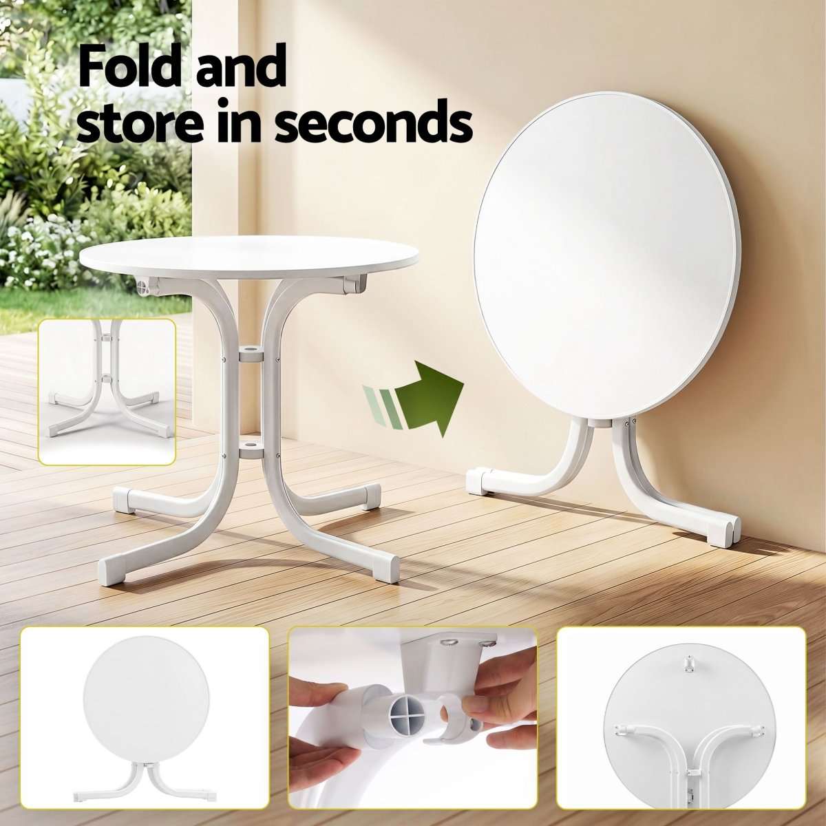 Gardeon 5PCS Outdoor Dining Set Table and Chairs Patio Furniture Garden Diamond White | Furniture > Outdoor > Outdoor Dining Sets