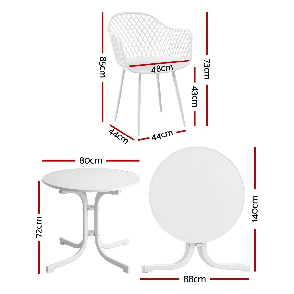 Gardeon 5PCS Outdoor Dining Set Table and Chairs Patio Furniture Garden Diamond White | Furniture > Outdoor > Outdoor Dining Sets