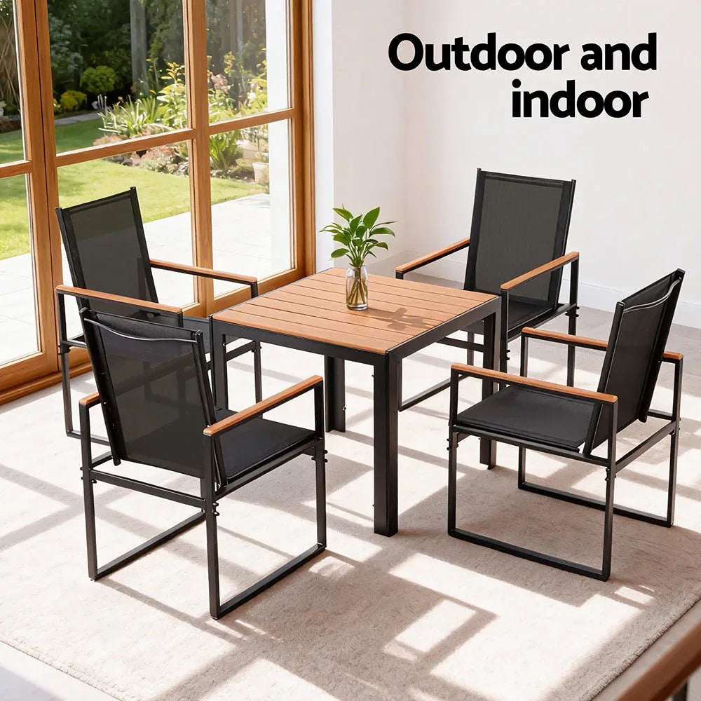 Gardeon 5PCS Outdoor Dining Set Table and Chairs Patio Garden Furniture Bistro Set | Furniture > Dining > Dining Set
