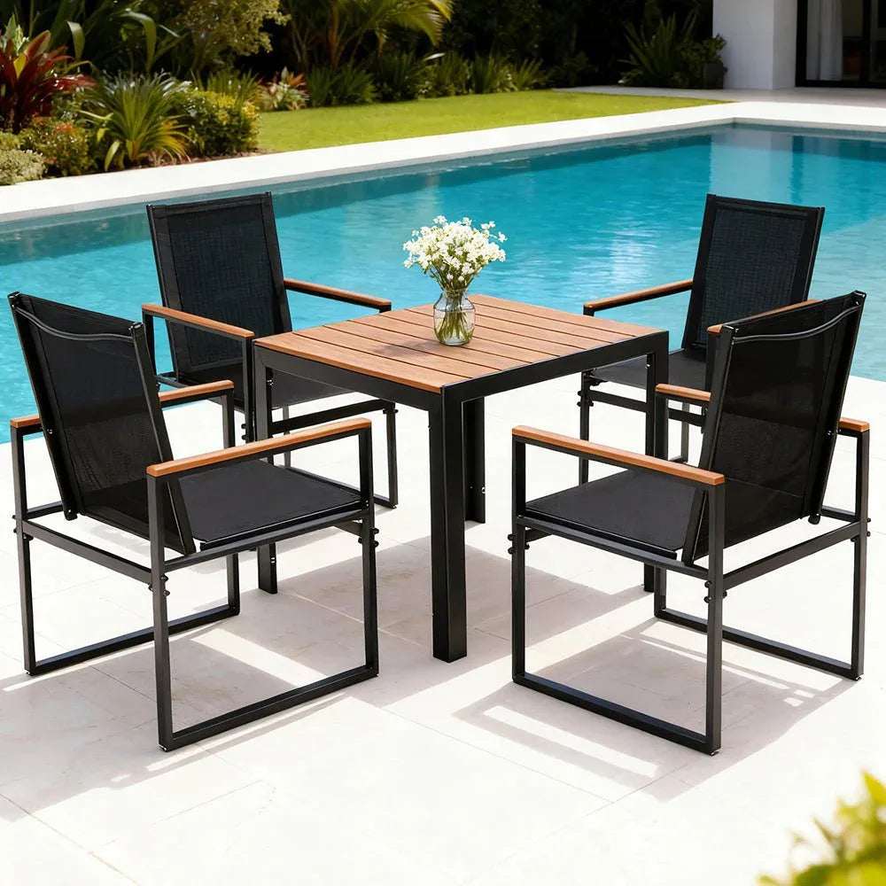 Gardeon 5PCS Outdoor Dining Set Table and Chairs Patio Garden Furniture Bistro Set | Furniture > Dining > Dining Set