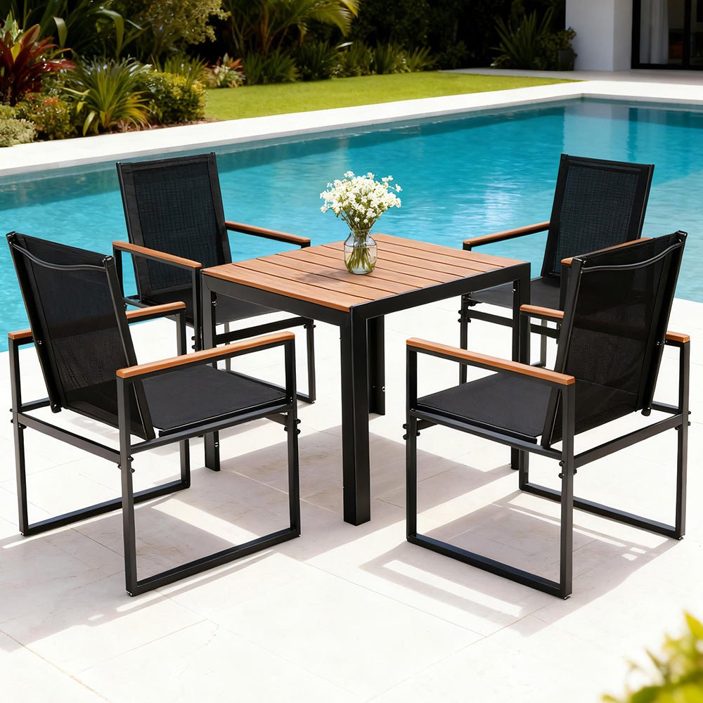 Gardeon 5PCS Outdoor Dining Set Table and Chairs Patio Garden Furniture Bistro Set | Outdoorium
