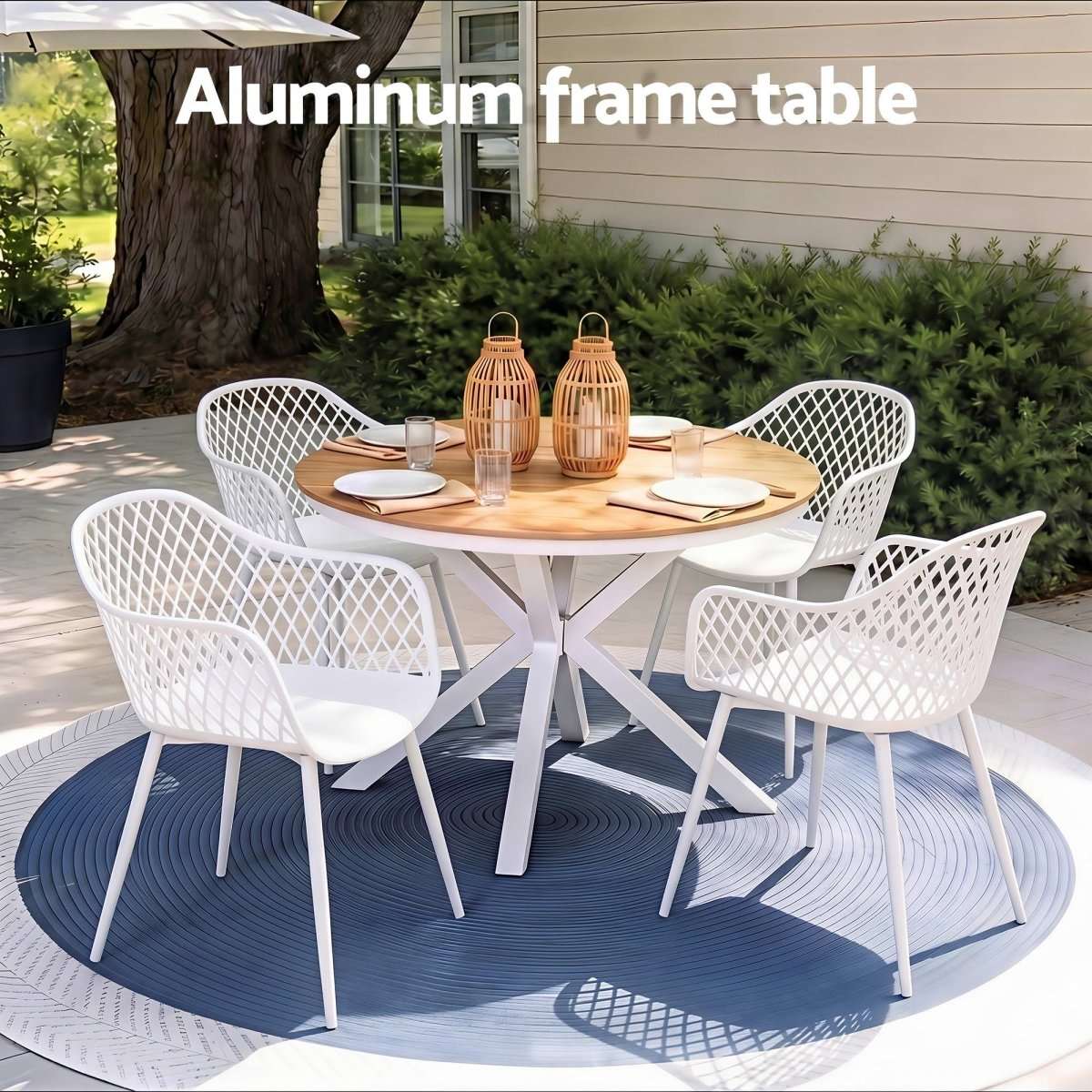 Gardeon 5PCS Outdoor Dining Set Table and Chairs Patio Garden Furniture Diamond | Furniture > Outdoor > Outdoor Dining Sets