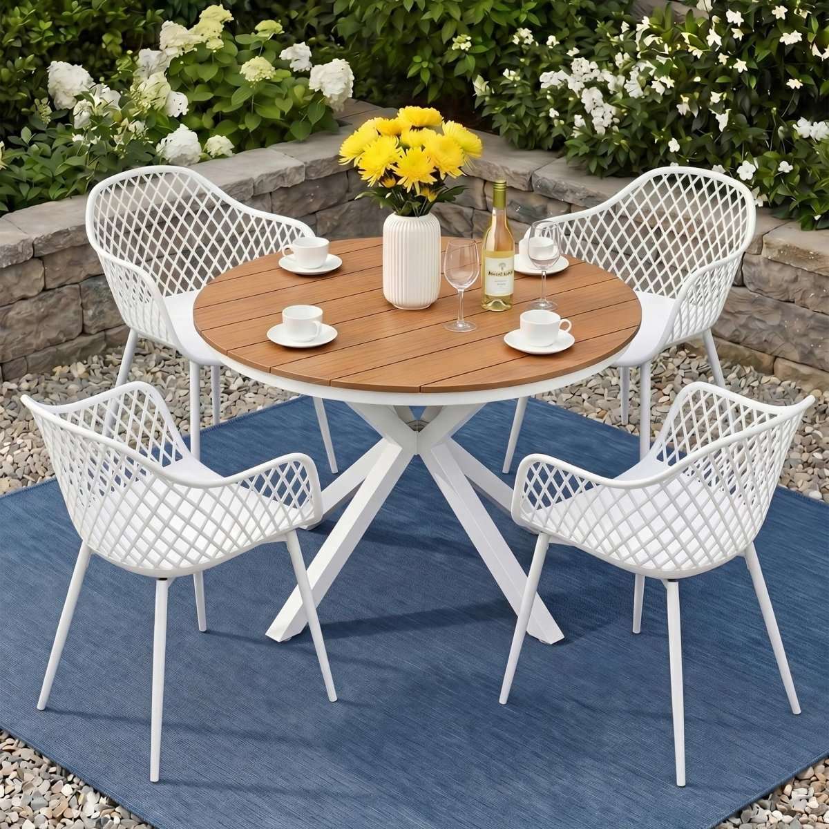 Gardeon 5PCS Outdoor Dining Set Table and Chairs Patio Garden Furniture Diamond | Furniture > Outdoor > Outdoor Dining Sets