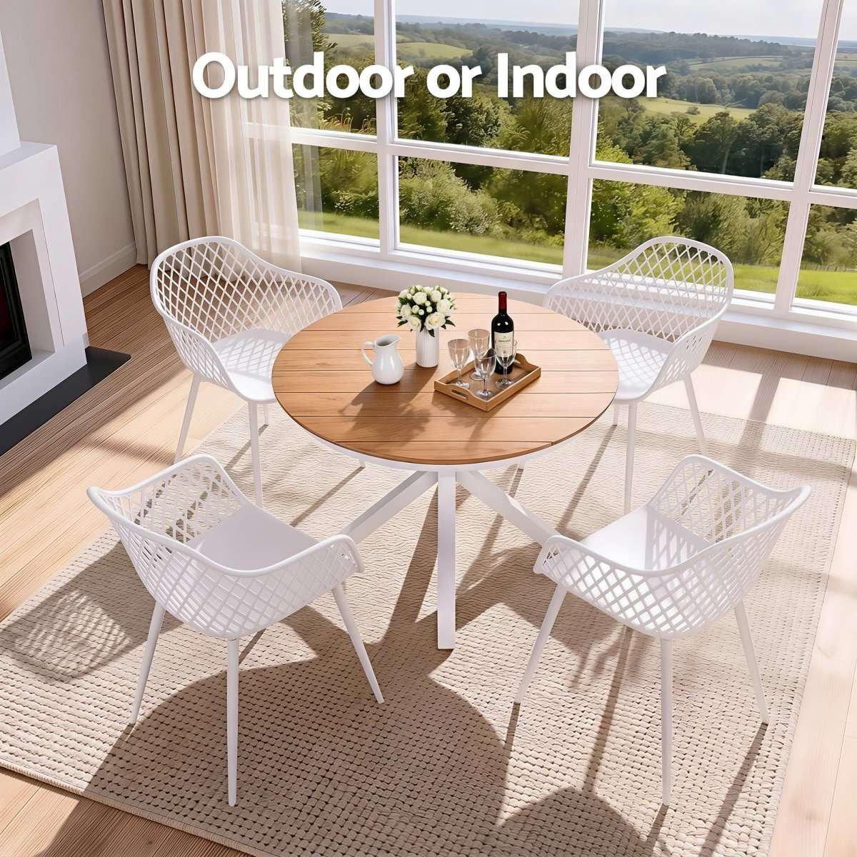 Gardeon 5PCS Outdoor Dining Set Table and Chairs Patio Garden Furniture Diamond | Furniture > Outdoor > Outdoor Dining Sets
