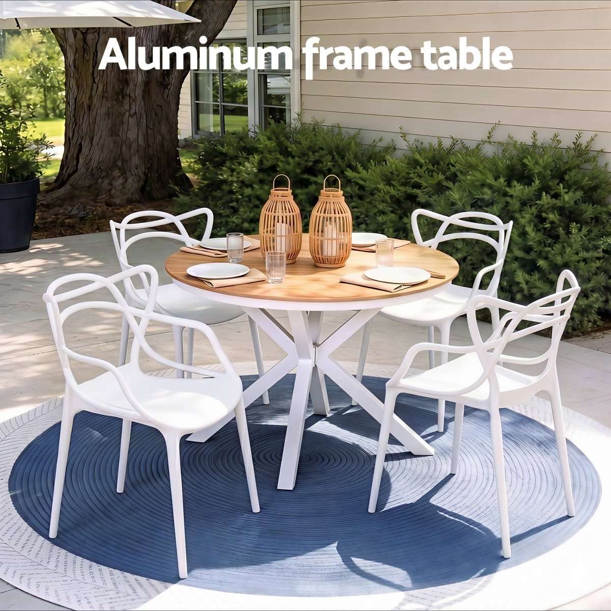 Gardeon 5PCS Outdoor Dining Set Table and Chairs Patio Garden Furniture Entwine | Furniture > Outdoor > Outdoor Dining Sets