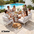 Gardeon 6-Seater Outdoor Dining Sofa Set - White