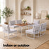 Gardeon 6-Seater Outdoor Dining Sofa Set - White