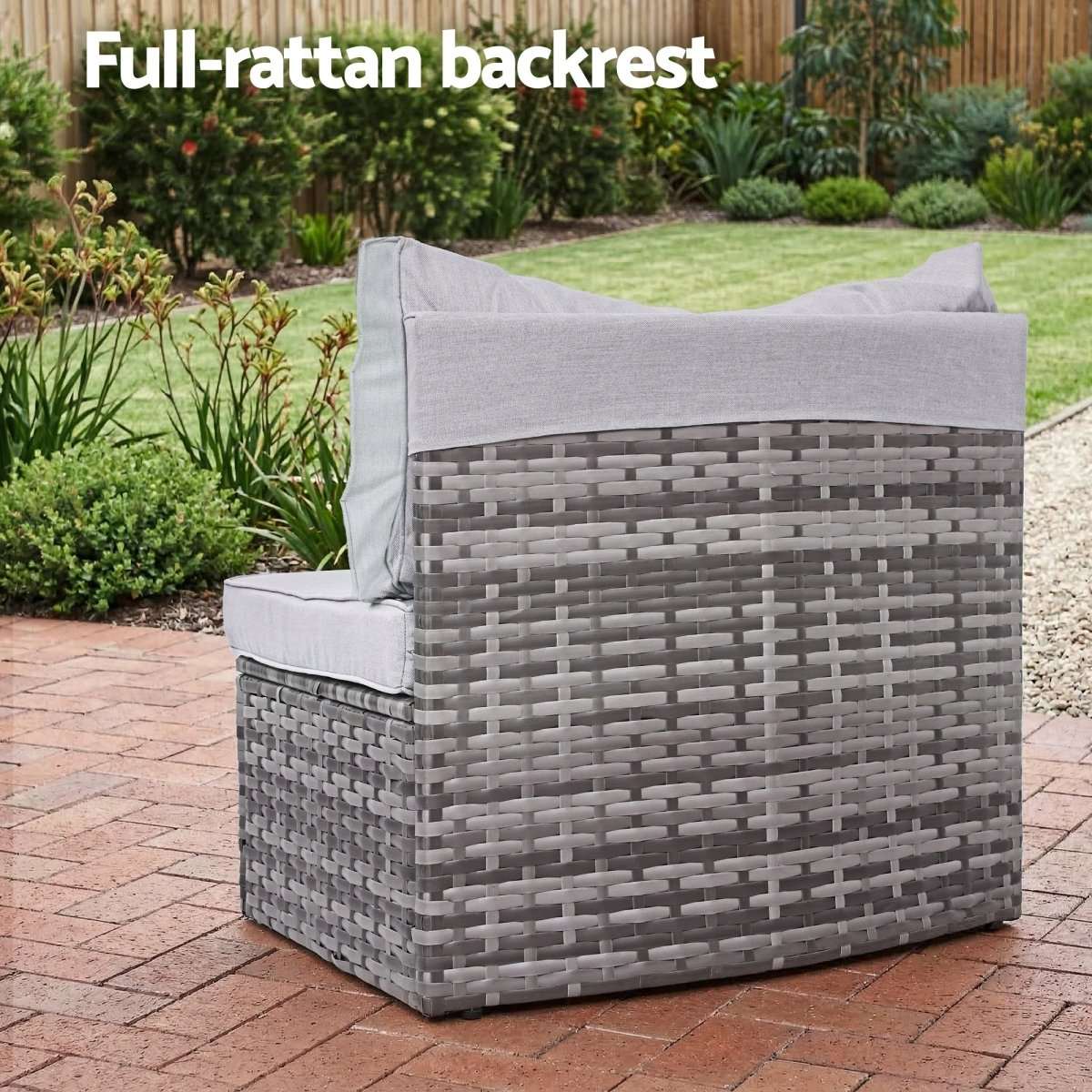 Gardeon 6 Seater Outdoor Sofa Set 9PCS Table Chair Set Garden Rattan Patio Furniture | Furniture > Outdoor > Outdoor Sofas & Lounge Sets