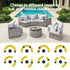 Gardeon 6 Seater Outdoor Sofa Set 9PCS Table Chair Set Garden Rattan Patio Furniture | Furniture > Outdoor > Outdoor Sofas & Lounge Sets