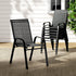 Gardeon 6PC Outdoor Dining Chairs Stackable Lounge Chair Patio Furniture Black | Outdoorium