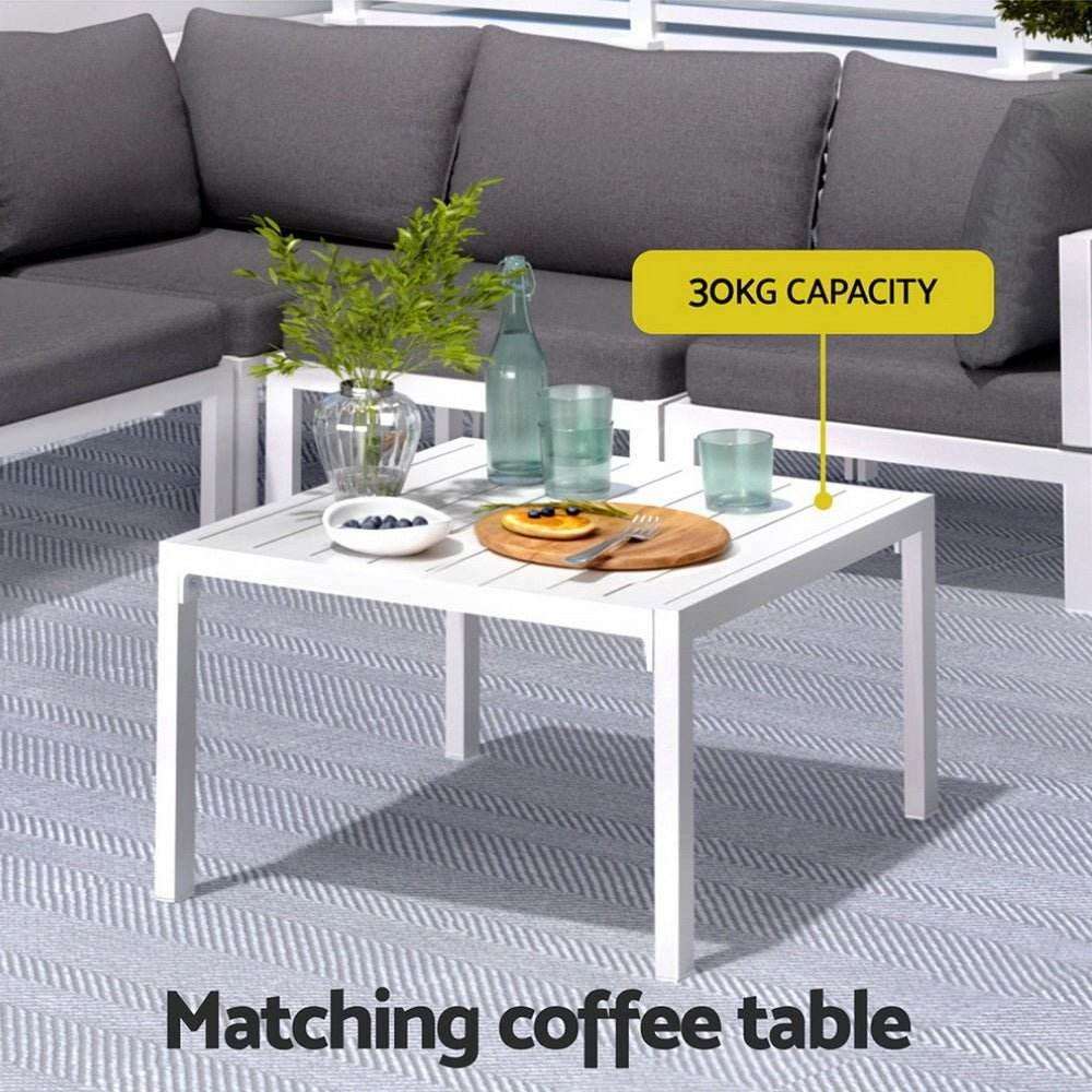 Gardeon 6PCS Outdoor Sofa Set Aluminium Table and Chairs Lounge Patio Furniture | Furniture > Outdoor > Outdoor Sofas & Lounge Sets