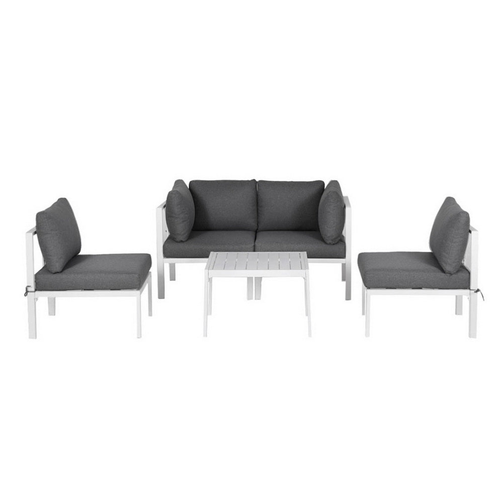 Gardeon 6PCS Outdoor Sofa Set Aluminium Table and Chairs Lounge Patio Furniture | Outdoorium
