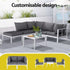 Gardeon 6PCS Outdoor Sofa Set Aluminium Table and Chairs Lounge Patio Furniture | Outdoorium