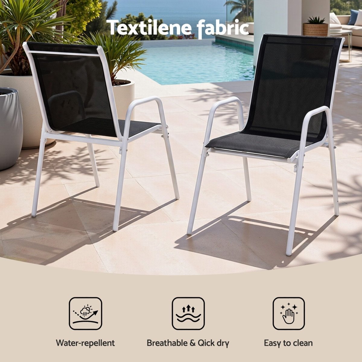 Gardeon 7-Piece Outdoor Dining Set - Black