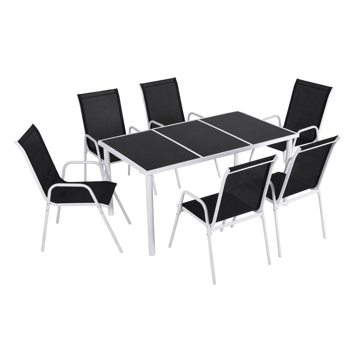 Gardeon 7-Piece Outdoor Dining Set - Black
