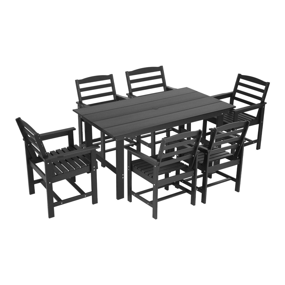 Gardeon 7 Piece Outdoor Dining Set Patio HDPE Table and Chairs Garden Furniture | Furniture > Outdoor > Outdoor Dining Sets