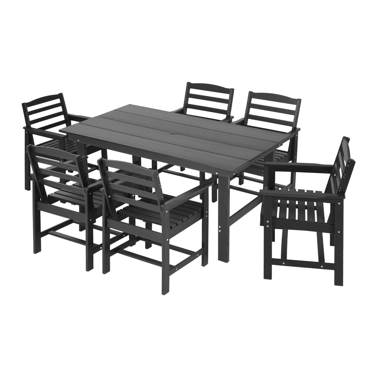 Gardeon 7 Piece Outdoor Dining Set Patio HDPE Table and Chairs Garden Furniture | Furniture > Outdoor > Outdoor Dining Sets