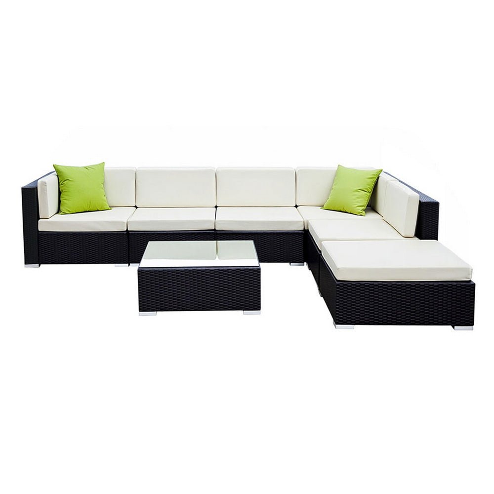 Gardeon 7-Piece Outdoor Sofa Set Wicker Couch Lounge Setting Cover | Furniture > Outdoor