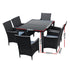 Gardeon 7-Piece Wicker Outdoor Dining Set - Black