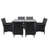 Gardeon 7-Piece Wicker Outdoor Dining Set - Black