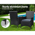 Gardeon 7-Piece Wicker Outdoor Dining Set - Black