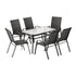 Gardeon 7PC Outdoor Dining Set Table and Chairs Patio Furniture Bistro Set Garden Black | Outdoorium