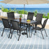 Gardeon 7PC Outdoor Dining Set Table and Chairs Patio Furniture Bistro Set Garden Black | Outdoorium