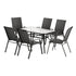 Gardeon 7PC Outdoor Dining Set Table and Chairs Patio Furniture Bistro Set Garden Black | Outdoorium