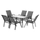 Gardeon 7PC Outdoor Dining Set Table and Chairs Patio Furniture Bistro Set Garden Grey | Outdoorium