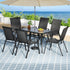 Gardeon 7PC Outdoor Dining Set Table and Chairs Patio Furniture Garden Bistro Set Black | Outdoorium