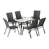 Gardeon 7PC Outdoor Dining Set Table and Chairs Patio Furniture Garden Bistro Set Black | Outdoorium