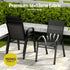 Gardeon 7PC Outdoor Dining Set Table and Chairs Patio Furniture Garden Bistro Set Black | Outdoorium
