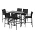 Gardeon 7PCS Outdoor Bar Set Stools Dining Chairs Table Patio Steel Bistro Set Black | Furniture > Bar Stools & Chairs > Table & Bar Stools