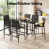 Gardeon 7PCS Outdoor Bar Set Stools Dining Chairs Table Patio Steel Bistro Set Black | Furniture > Bar Stools & Chairs > Table & Bar Stools