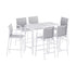 Gardeon 7PCS Outdoor Bar Set Stools Dining Chairs Table Patio Steel Bistro Set White | Outdoorium