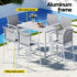 Gardeon 7PCS Outdoor Bar Set Stools Dining Chairs Table Patio Steel Bistro Set White | Outdoorium