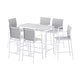 Gardeon 7PCS Outdoor Bar Set Stools Dining Chairs Table Patio Steel Bistro Set White | Outdoorium
