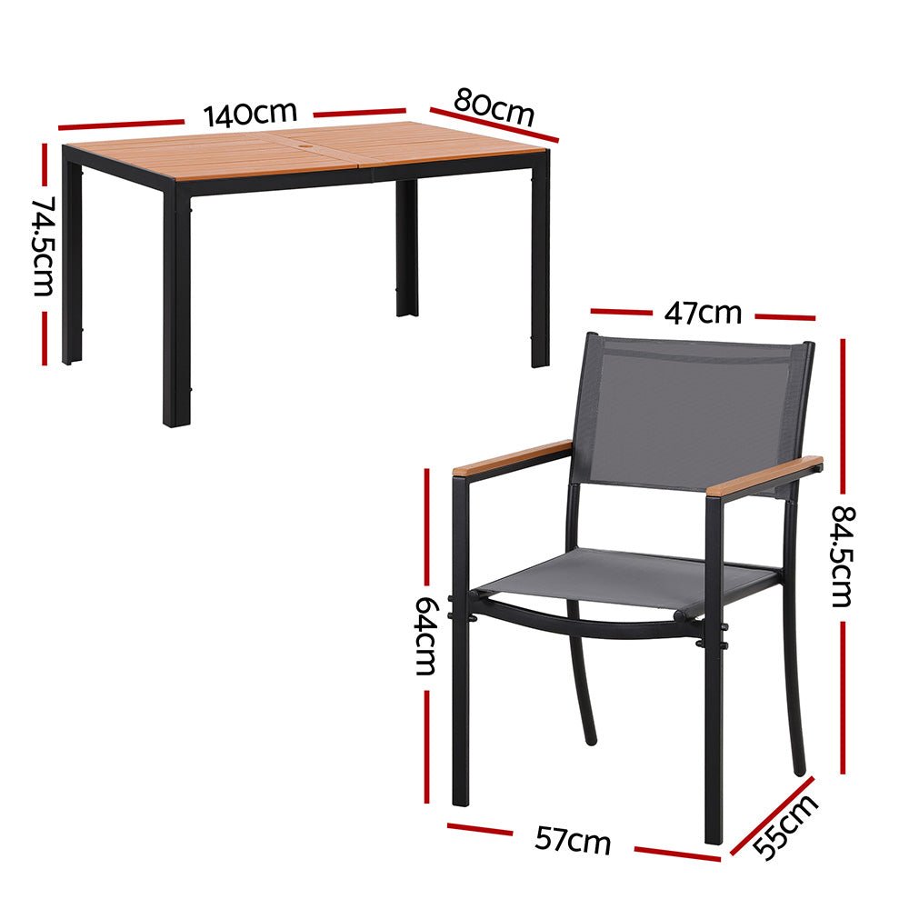 Gardeon 7PCS Outdoor Dining Set Table and Chairs Patio Garden Furniture Bistro Set | Outdoorium