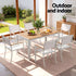 Gardeon 7PCS Outdoor Dining Set Table and Chairs Patio Garden Furniture Bistro Set White | Furniture > Outdoor > Outdoor Dining Sets