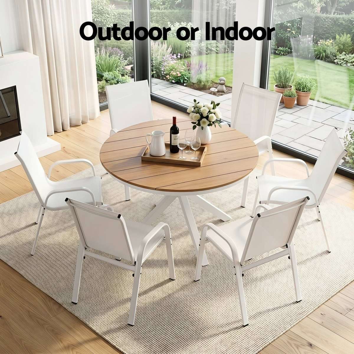 Gardeon 7PCS Outdoor Dining Set Table and Chairs Patio Garden Furniture Steel | Furniture > Outdoor > Outdoor Dining Sets