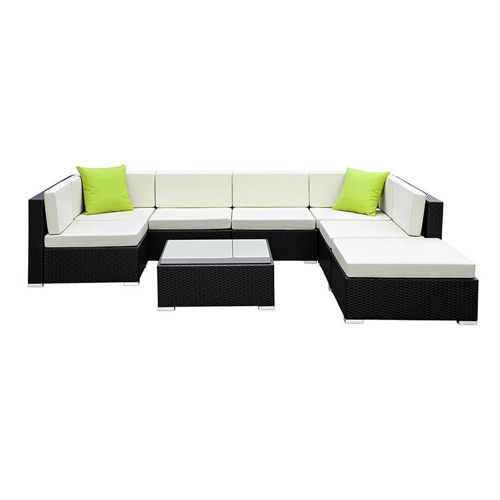 Gardeon 8-Piece Outdoor Sofa Set Wicker Couch Lounge Setting Cover | Furniture > Outdoor